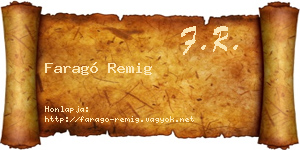 Faragó Remig névjegykártya